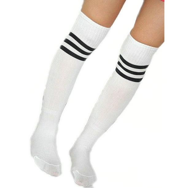Cotton Strip Socks Tights Long Pantyhose Women Stockings Plus Size New Over Knee